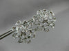 ANTIQUE LARGE 1.36CT DIAMOND 14KT WHITE GOLD 3D FLOWER EARRINGS STUNNING! #19466