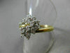 ESTATE LARGE .86CT DIAMOND 14KT WHITE & YELLOW GOLD CLUSTER COCKTAIL RING #19219