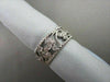 ANTIQUE WIDE .25CT DIAMOND 18KT WHITE GOLD FILIGREE FLOWER ETERNITY RING #264