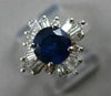 ESTATE WIDE 2.05CT DIAMOND & AAA SAPPHIRE 14KT WHITE GOLD ENGAGEMENT RING #16343