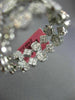 ESTATE EXTRA LARGE 3.38CT DIAMOND 18KT WHITE GOLD HOOP HUGGIE HANGING EARRINGS