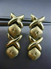 ESTATE 14KT YELLOW GOLD CRISS CROSS DIAMOND CUT HANGING X O LOVE EARRINGS #25198