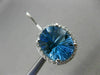ESTATE MASSIVE 9.90CT DIAMOND & BLUE TOPAZ 14KT WHITE GOLD OVAL HANGING EARRINGS