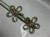 .54CT DIAMOND & AAA PINK SAPPHIRE 14KT BLACK & ROSE GOLD 3D FLOWER STUD EARRINGS