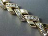 ESTATE WIDE 5CT DIAMOND 14KT YELLOW GOLD 3D CRISS CROSS V SHAPE TENNIS BRACELET