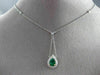 ESTATE .95CT DIAMOND & EMERALD 18KT 2 TONE GOLD HALO LARIAT BY THE YARD NECKLACE