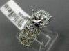 WIDE 1.04CT DIAMOND 18K WHITE GOLD ROUND & BAGUETTE 3D SEMI MOUNT ENGAGMENT RING