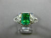 ESTATE 1.44CT DIAMOND & AAA EMERALD 14KT 2 TONE GOLD SQUARE HALO ENGAGEMENT RING