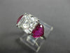 ESTATE LARGE GIA 6.28CT DIAMOND & AAA RUBY 18KT WHITE GOLD 3D ENGAGEMENT RING