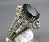 ESTATE LARGE 8.23CT DIAMOND & AAA SAPPHIRE 18KT WHITE GOLD OVAL ENGAGEMENT RING