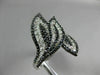ESTATE LARGE 2.38CT ROUND DIAMOND 14KT WHITE & BLACK GOLD 3D MULTI LEAF FUN RING