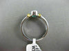 ESTATE .83CT DIAMOND & EMERALD 14K TWO TONE GOLD OVAL SEMI BEZEL ENGAGEMENT RING