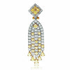 LARGE 11.58CT WHITE & FANCY YELLOW DIAMOND 18K 2TONE GOLD 3D CHANDELIER EARRINGS