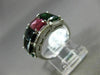 ESTATE LARGE 5.15CT DIAMOND & MULTI COLOR TOURMALINE 14K WHITE GOLD JOURNEY RING
