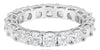 LARGE 5.94CT DIAMOND 18KT WHITE GOLD 3D CUSHION SHARED PRONG ANNIVERSARY RING