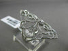 ESTATE LARGE .26CT DIAMOND 14KT WHITE GOLD OPEN FILIGREE MILGRAIN COCKTAIL RING