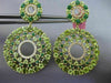 ESTATE LARGE .75CT DIAMOND & MULTI GEM 14K 2 TONE GOLD BOHEMIAN GREEN EARRINGS