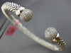 ESTATE 1.50CT DIAMOND 14KT WHITE GOLD 3D PAVE MESH LOVE FLEXIBLE BANGLE BRACELET