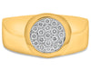 ESTATE .60CT DIAMOND 14KT 2 TONE GOLD 3D ROUND CLUSTER CIRCULAR UNISEX FUN RING