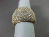 ESTATE EXTRA LARGE 3.83CT DIAMOND 14KT ROSE GOLD MULTI ROW PAVE RING BEAUTIFUL!