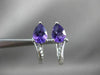ESTATE 1.34CT DIAMOND & AAA AMETHYST 18K WHITE GOLD TEAR DROP LEVERBACK EARRINGS