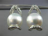 ESTATE LARGE .4CT DIAMOND & AAA SOUTH SEA PEARLS 18K WHITE GOLD HANGING EARRINGS