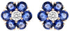 ESTATE LARGE 6.37CT DIAMOND & AAA SAPPHIRE 18K ROSE GOLD 3D FLOWER STUD EARRINGS