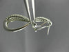 ESTATE LONG 2.13CT DIAMOND 18KT WHITE GOLD 3D PAVE MULTI ROW CLIP ON EARRINGS
