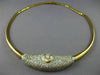ESTATE LARGE 6.26CT WHITE & FANCY YELLOW DIAMOND 14K 2 TONE GOLD CHOKER NECKLACE