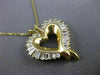 ESTATE 1.80CT BAGUETTE CUT DIAMOND 14KT YELLOW GOLD 3D OPEN HEART PENDANT #12019