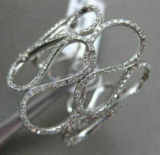 ESTATE LARGE .60CT ROUND DIAMOND 14K WHITE GOLD 3D MULTI WAVE INFINITY LOVE RING