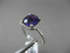 ESTATE 2.50CT DIAMOND & AAA EXTRA FACET AMETHYST 14KT WHITE GOLD 3D HALO RING