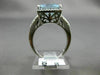 ESTATE LARGE 5.27CT AAA BLUE TOPAZ 14KT WHITE GOLD SQUARE HALO FILIGREE FUN RING