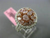 ESTATE 2.36CT PINK & WHITE DIAMOND 18KT 2 TONE GOLD 3D MULTI SHAPE FILIGREE RING