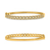 .75CT DIAMOND 14K YELLOW GOLD 2 ROW OVAL LINK SEMI ETERNITY CUFF BANGLE BRACELET