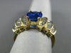 ESTATE 4.20CT DIAMOND & AAA SAPPHIRE 14KT YELLOW GOLD MULTI ROW ENGAGEMENT RING
