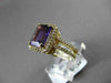 ESTATE 4.95CTW DIAMOND & AAA AMETHYST 14KT YELLOW GOLD 3D HALO ENGAGEMENT RING