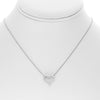 ESTATE .67CT ROUND DIAMOND 14KT WHITE GOLD 3D CLASSIC OPEN HEART LOVE NECKLACE