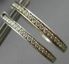 ESTATE .50CT ROUND CUT DIAMOND 14KT WHITE GOLD 3D CLASSIC HOOP EARRINGS #1439