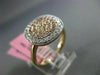 ESTATE LARGE .59CT DIAMOND 18KT WHITE & ROSE GOLD 3D PAVE CIRCULAR CLASSIC RING