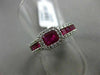 ESTATE 1.29CT ROUND DIAMOND & RUBY 14K WHITE GOLD HALO FRIENDSHIP PROMISE RING