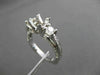 ESTATE .90CT DIAMOND 14K WHITE GOLD 3 STONE SEMI MOUNT 3D ENGAGEMENT RING #17613