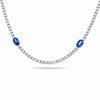 ESTATE LONG 17.29CT DIAMOND & AAA SAPPHIRE 18KT WHITE GOLD BY THE YARD NECKLACE
