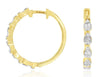 .36CT DIAMOND 14K YELLOW GOLD ROUND & BAGUETTE ILLUSION SETTING HANGING EARRINGS