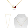 .89CT DIAMOND & AAA RUBY 14KT YELLOW GOLD PEAR SHAPE & EMERALD CUT LOVE NECKLACE
