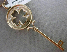 ESTATE LARGE .09CT DIAMOND 14KT ROSE GOLD KEY TO YOUR HEART FLOATING PENDANT