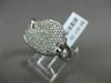 ESTATE WIDE .56CT ROUND DIAMOND 18K WHITE GOLD 3D OVAL WAVE PAVE FUN RING FG VVS