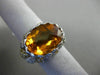 ESTATE WIDE 10.31CT DIAMOND CITRINE & YELLOW SAPPHIRE 18K WHITE GOLD FLOWER RING
