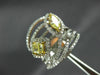 ESTATE LARGE 1.96CT WHITE & FANCY YELLOW DIAMOND 18K TWO TONE GOLD LEAF RING
