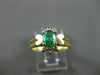 ESTATE .60CT DIAMOND & EMERALD 14K WHITE & YELLOW GOLD FLOWER COCKTAIL RING #804